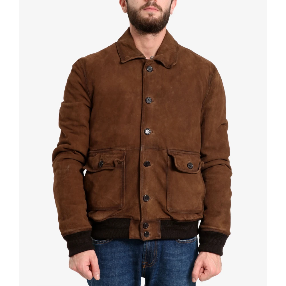 Roy Roger's Vintage Suède Jas met Klassieke Details Brown Heren