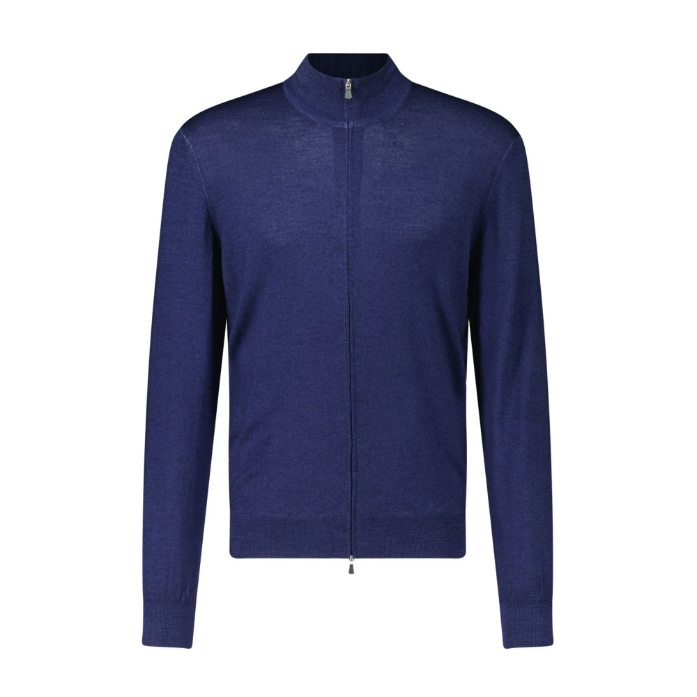 Gran Sasso Zachte Wollen Vest met Rits Blue Heren