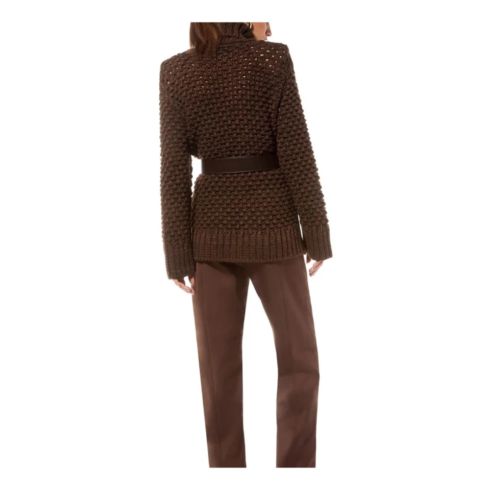 MVP wardrobe Hoge hals wolmix trui Brown Dames