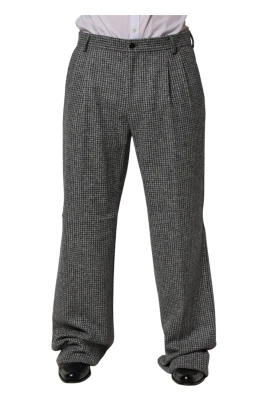 Houndstooth Straight Dress Trouser Pants