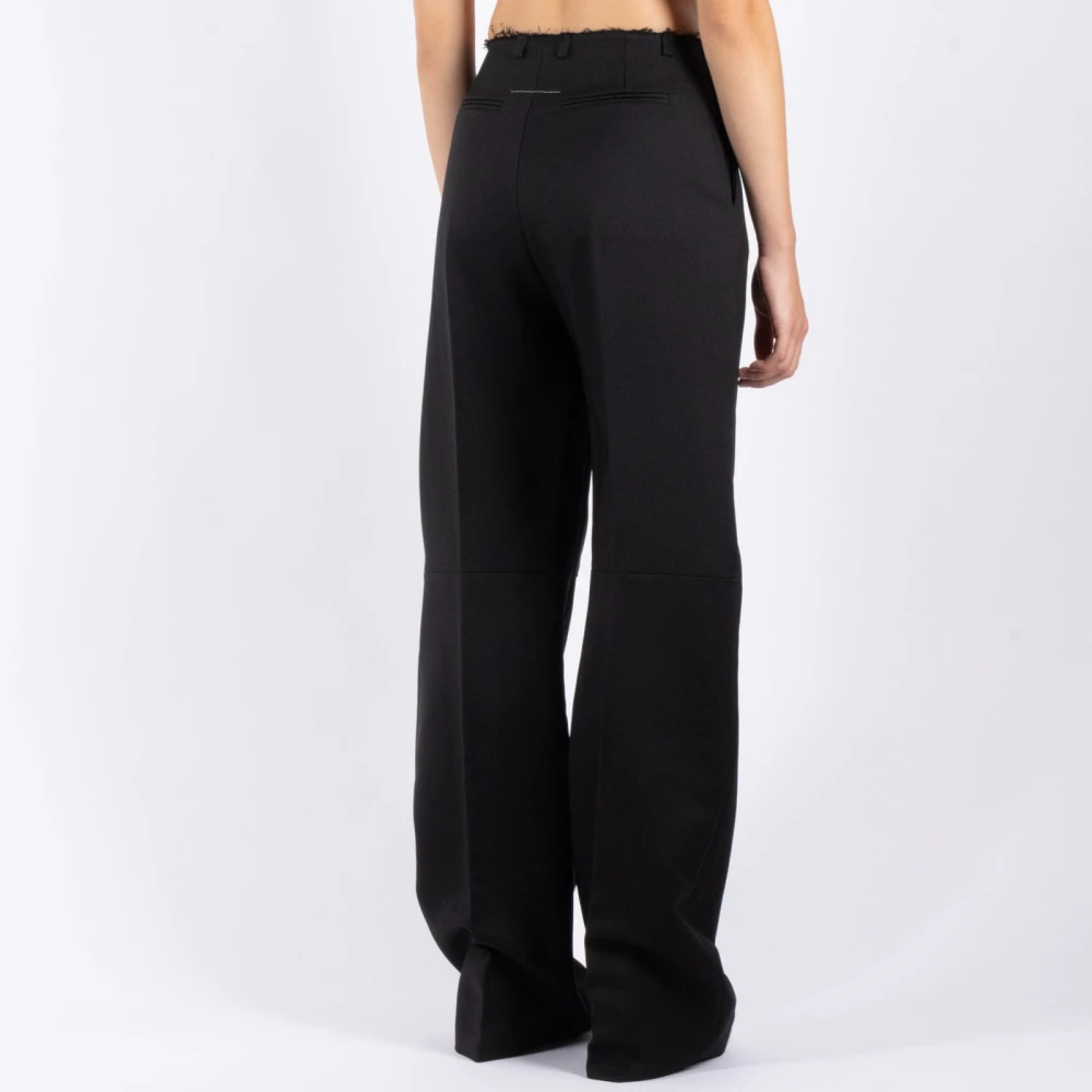 MM6 Maison Margiela Zwarte polyester broek Black Dames