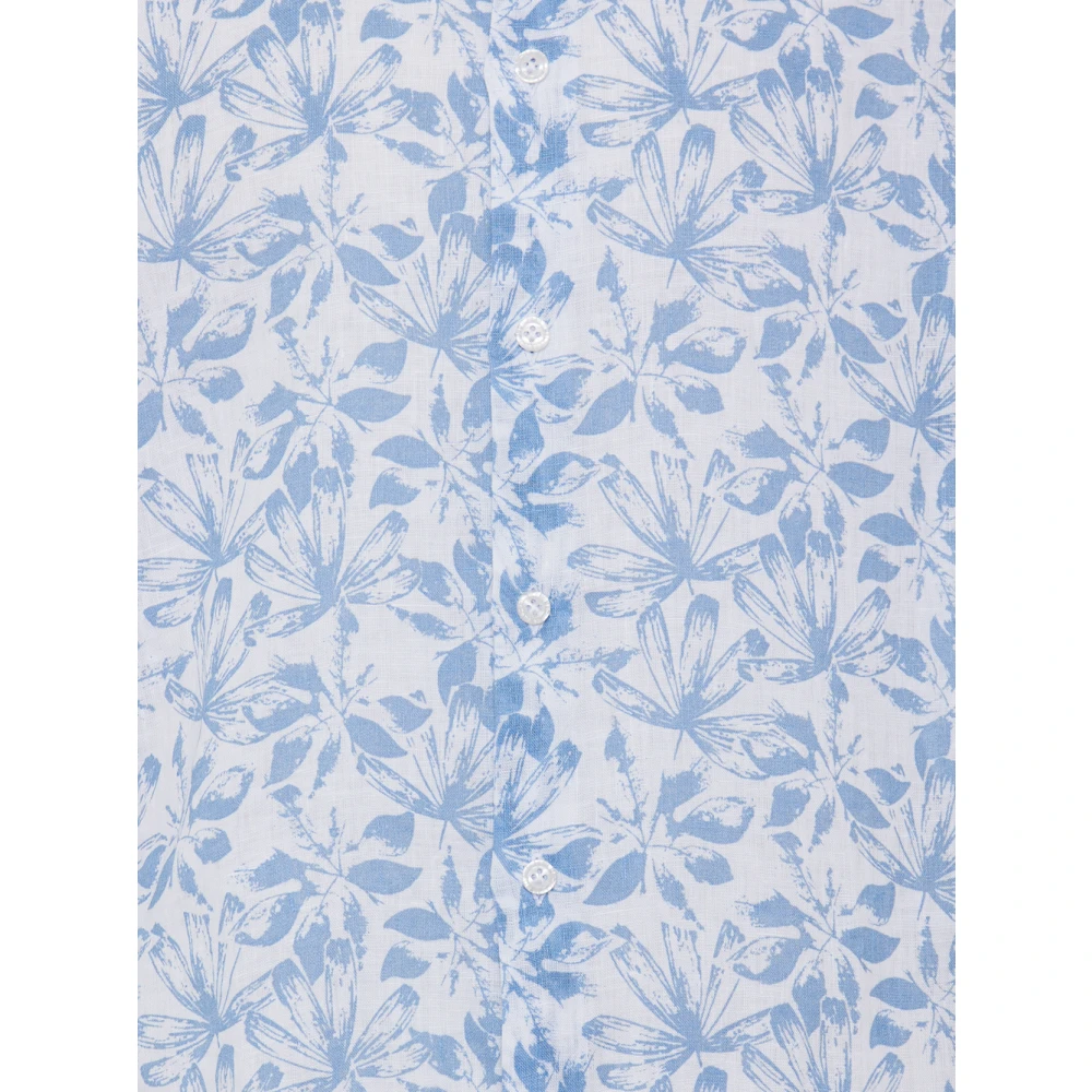 Sonrisa Linnen Bloemenshirt Made in Italy Blue Heren