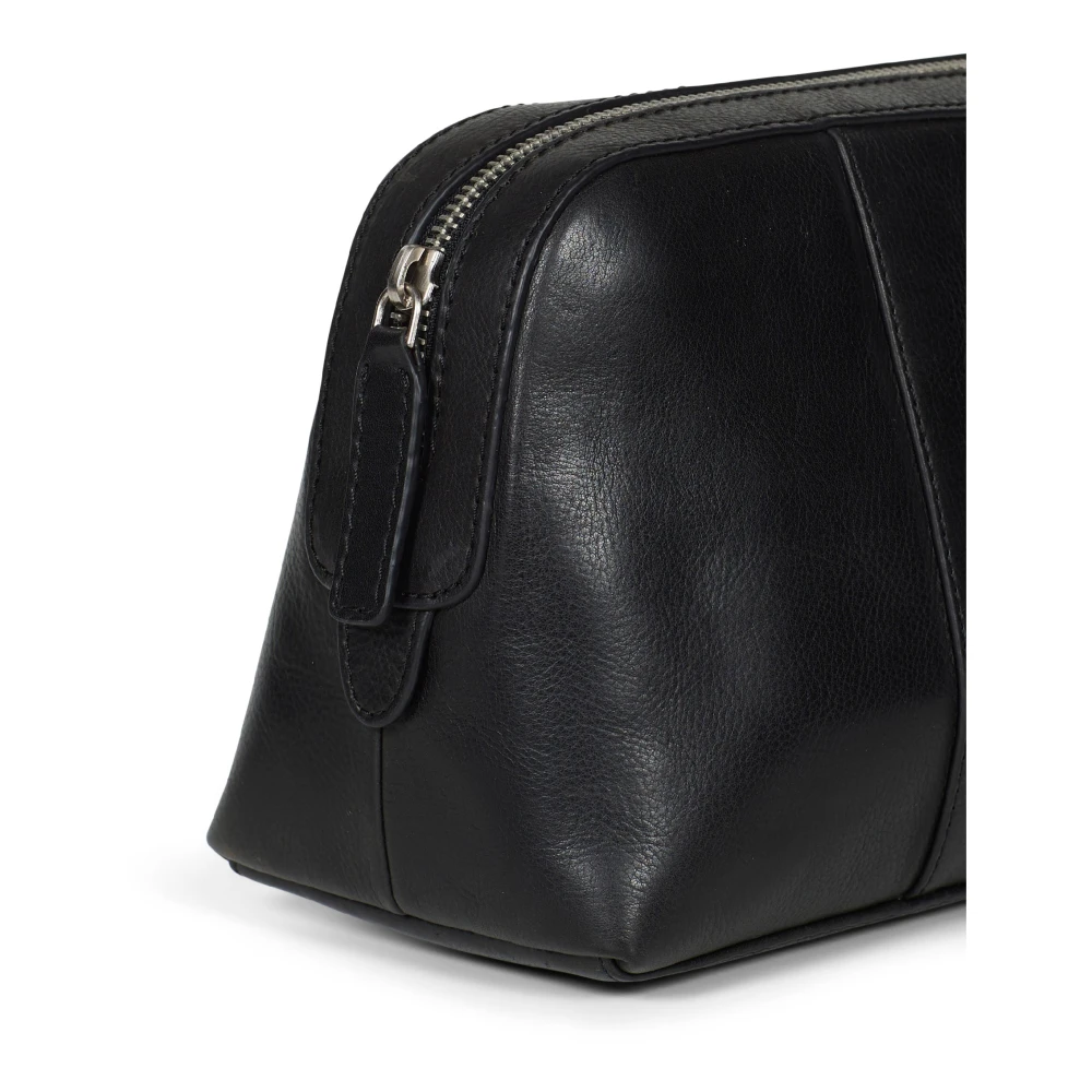 Howard London Zwarte leren heren toilettas Black Heren
