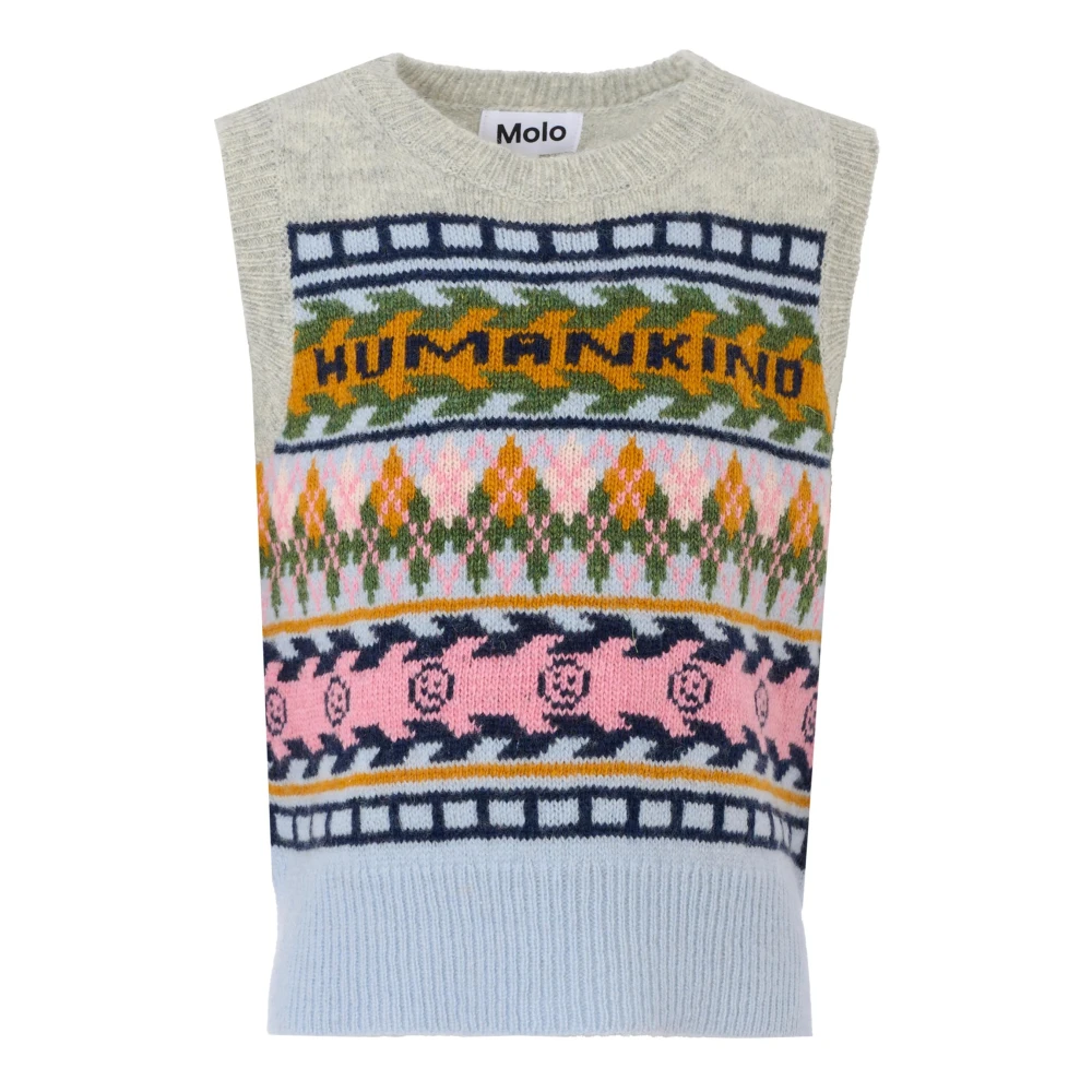 Smile Jacquard Wool Vest Sweater - Molo - Modalova