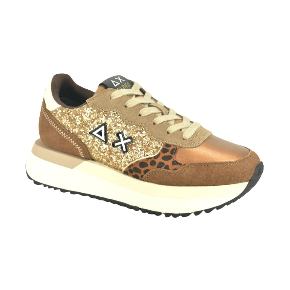 Sun68 Glitter Runner Heren Schoenen Bruin