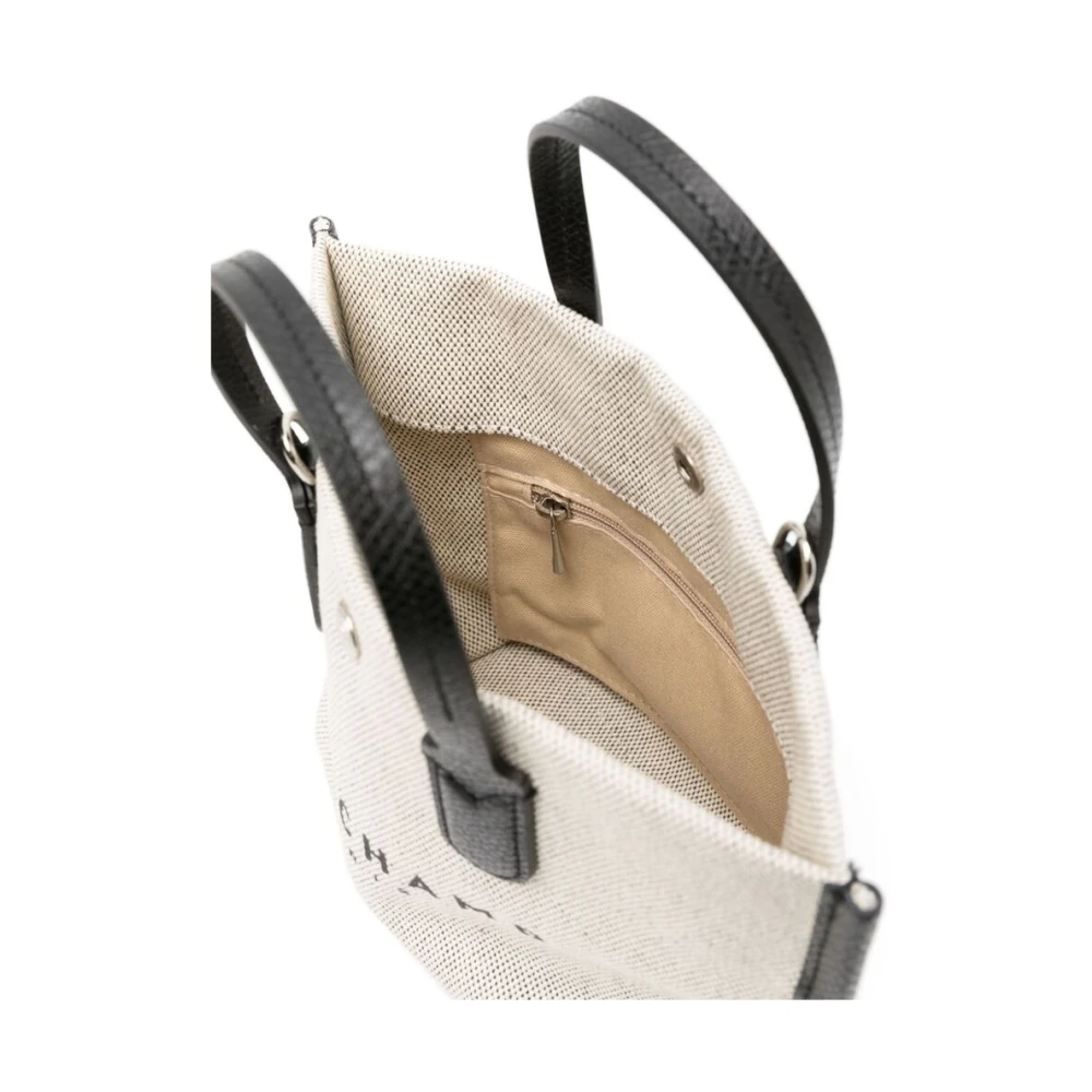 Longchamp Canvas Logo Print Schoudertas Beige Dames