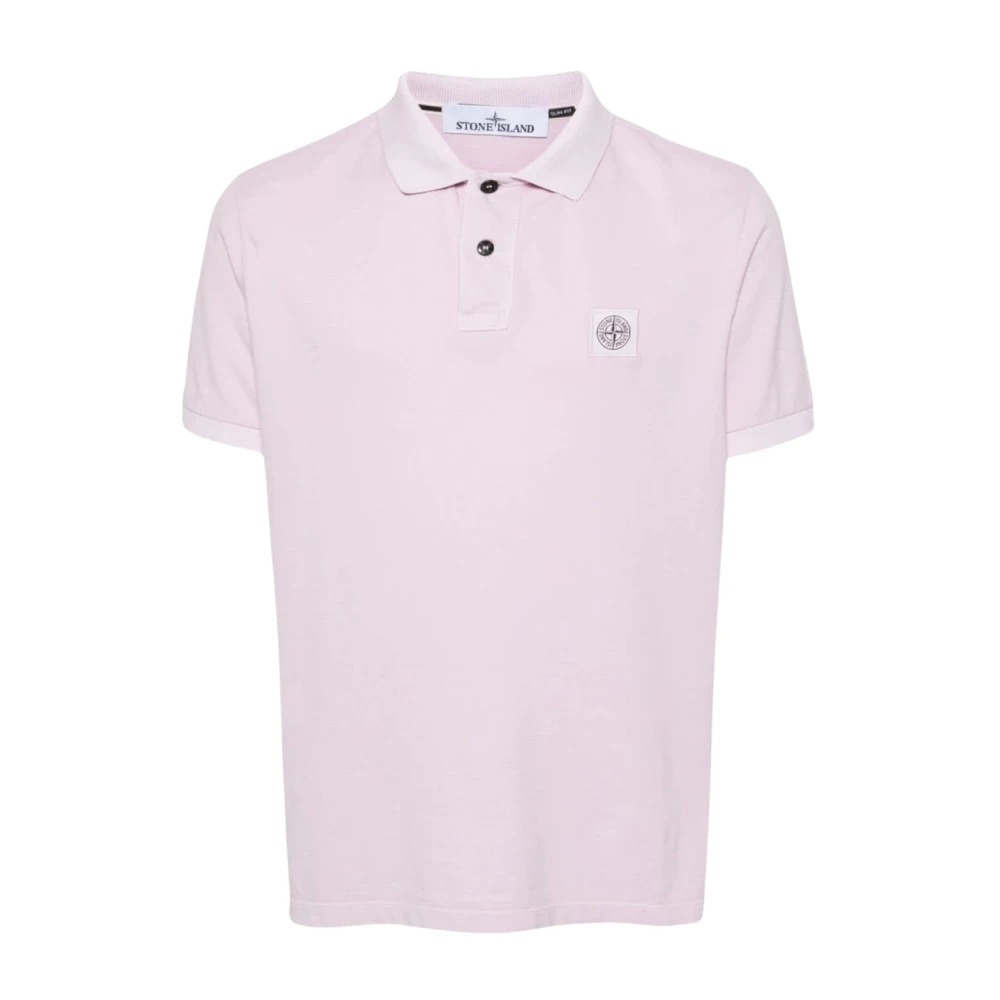Stone Island Klassieke Polo Shirt in Diverse Kleuren Pink Heren