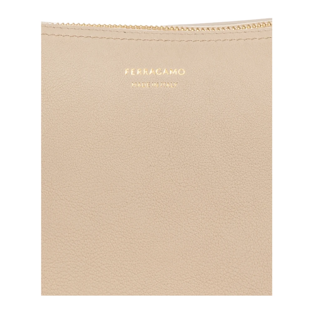 Salvatore Ferragamo Schoudertas Smile Klein Beige Dames