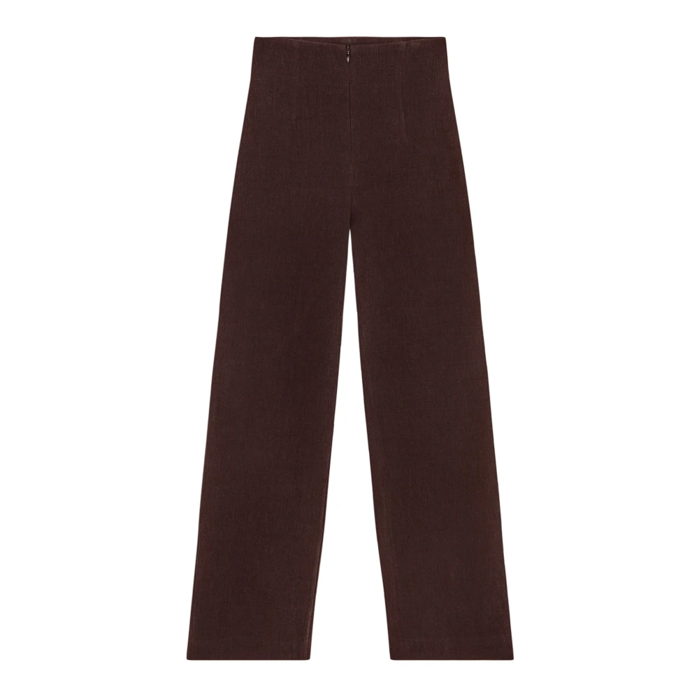 Cortana Grow linnen en viscose aubergine broek Purple Dames