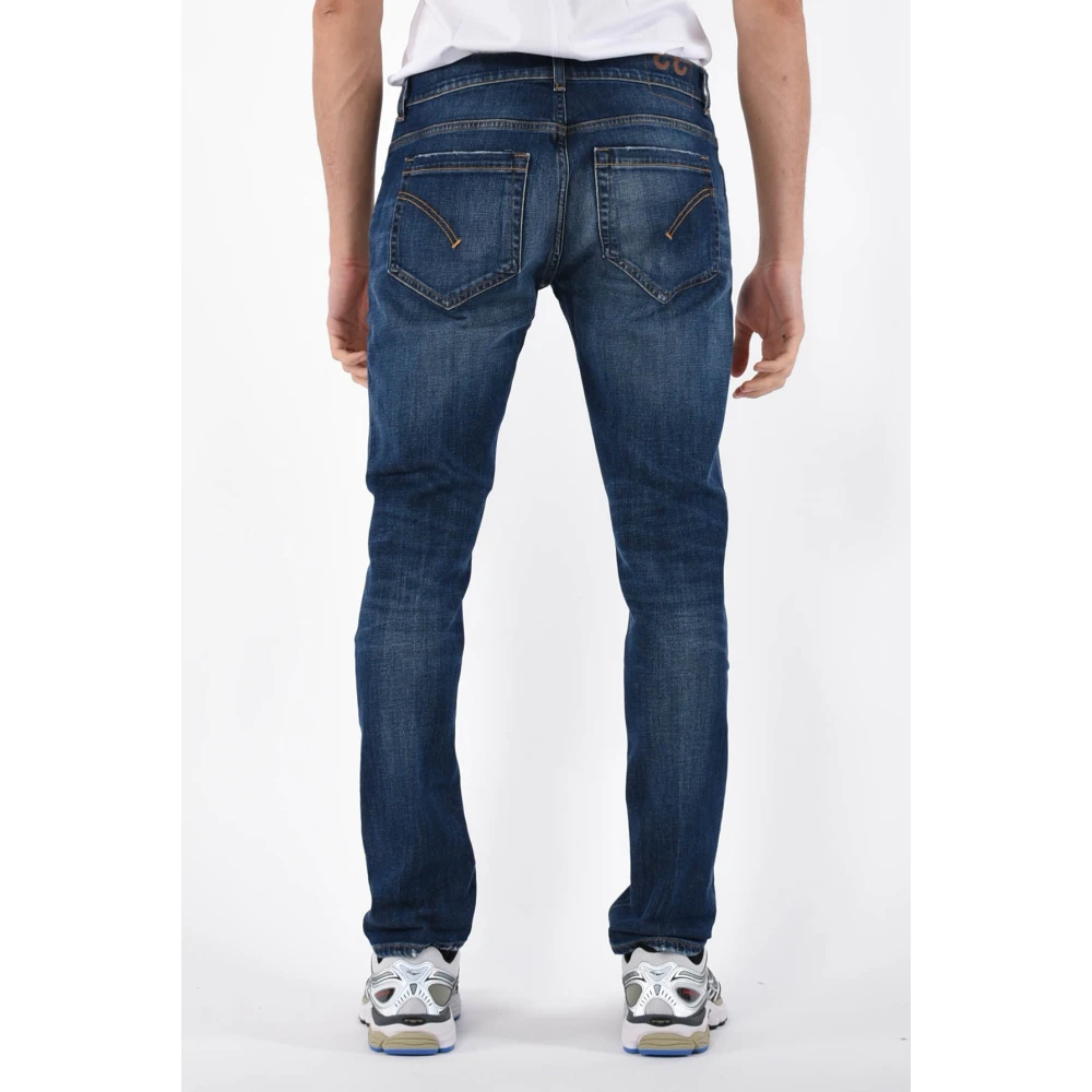 Dondup Skinny Fit Gebruikte en Vernietigde Jeans Blue Heren