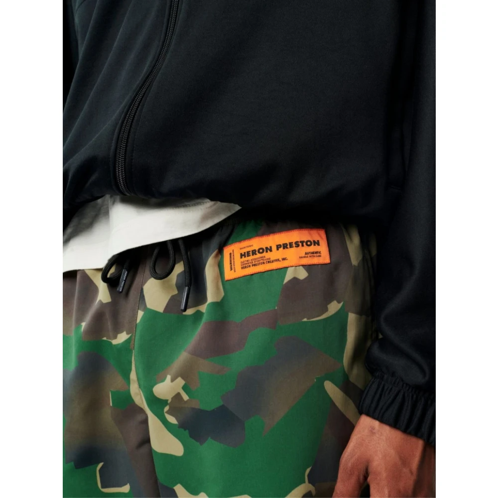 Heron Preston Camouflage Logo Zwemshorts Militair Groen Green Heren