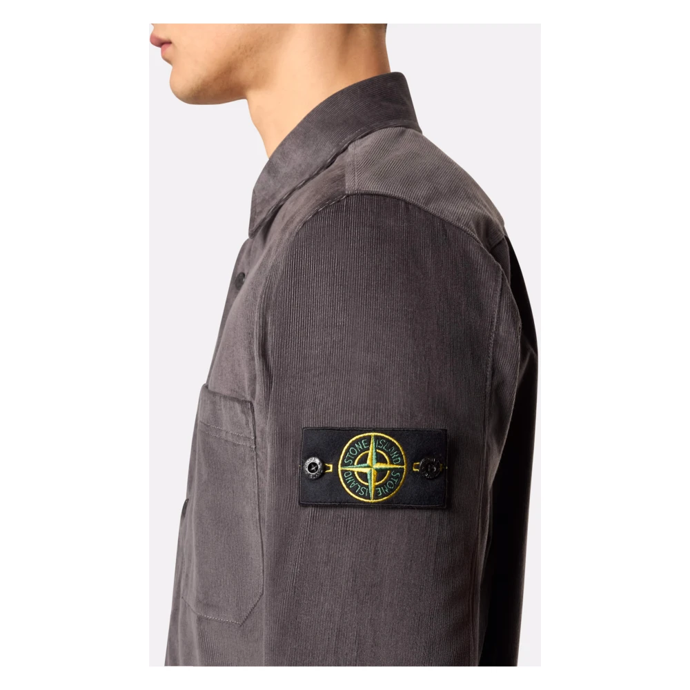 Stone Island Grijze jas met opgestikte zakken Gray Heren