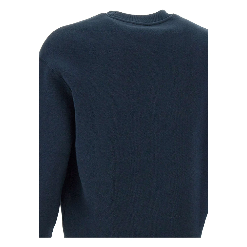 Maison Kitsuné Handwriting Sweatshirt Blauw Crew Neck Blue Heren