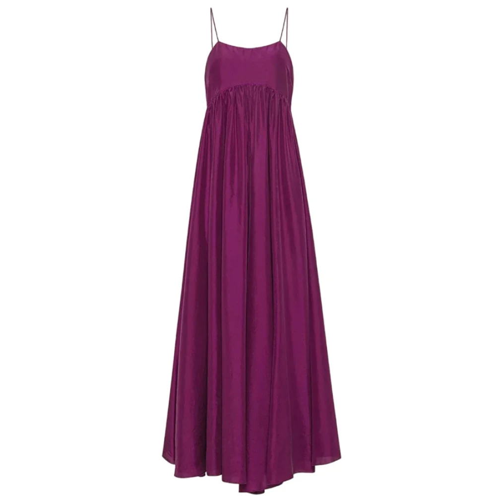 Forte Zijden Empire-stijl jurk met dunne bandjes Purple Dames