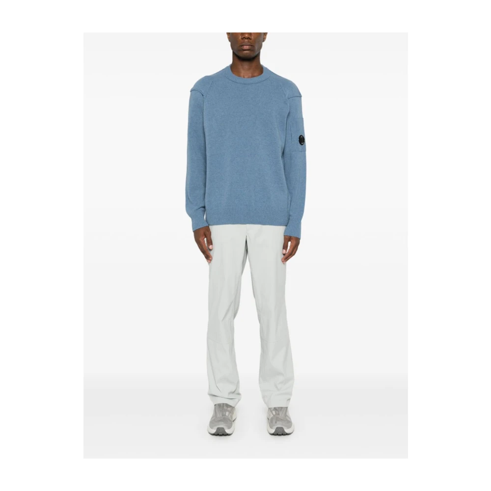C.P. Company Crew Neck Gebreide Trui Blue Heren
