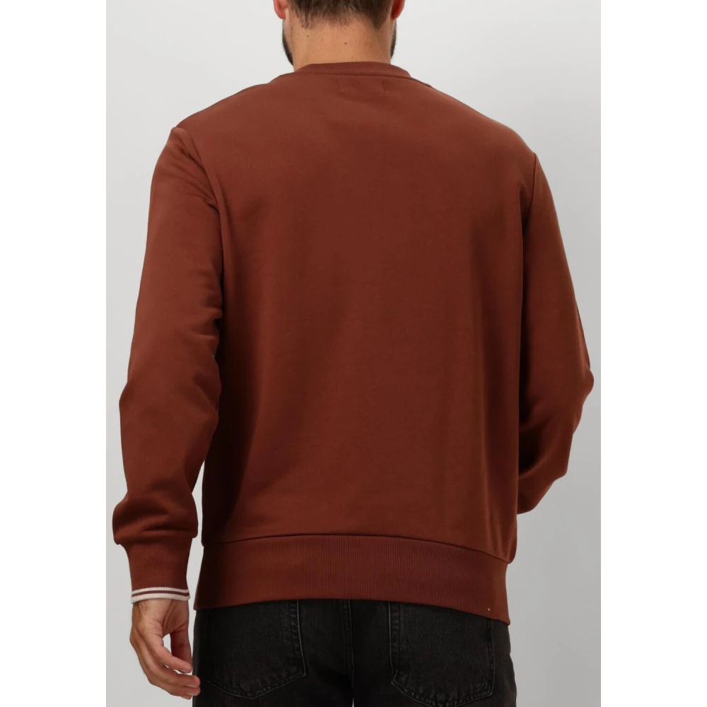Fred Perry Heren Crew Neck Sweatshirt Roest Brown Heren