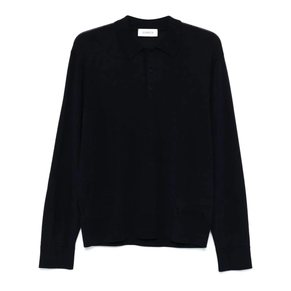 Laneus MultiColour Polo Shirt Gebreide Constructie Blue Heren