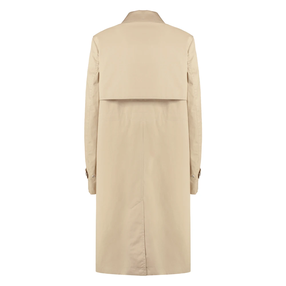 Woolrich Katoenen Trenchcoat met Stormflappen Beige Dames