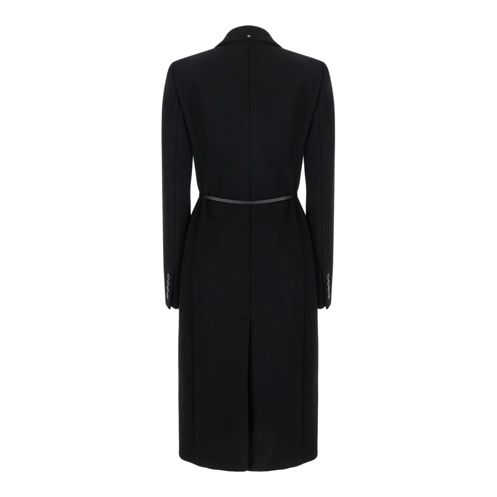 SPORTMAX Zwarte dubbelrijige wol kasjmier jas Black Dames