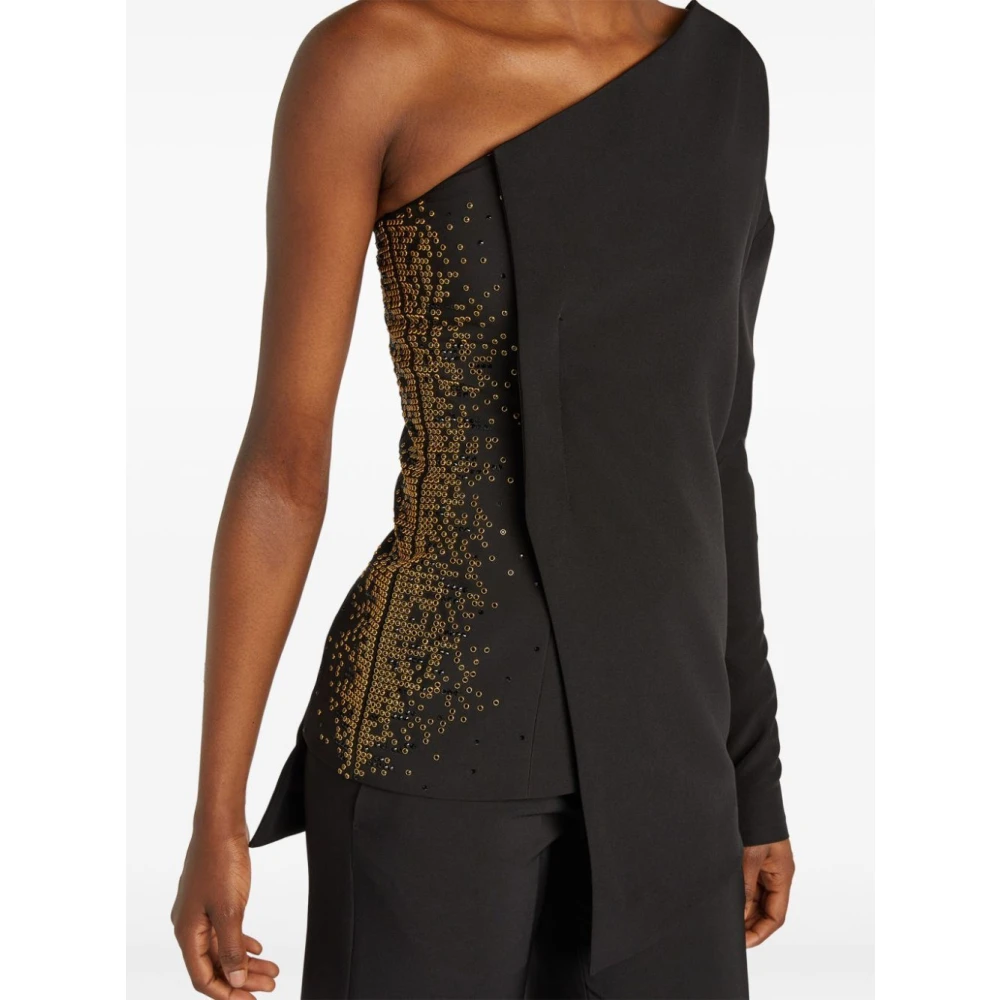 Genny Zwarte Strass Ring Top Black Dames