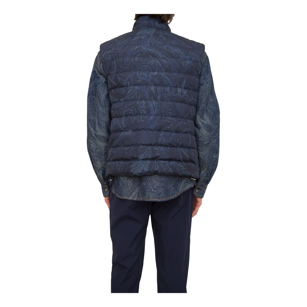 ETRO Blauwe Donsjas Vest Blue Heren