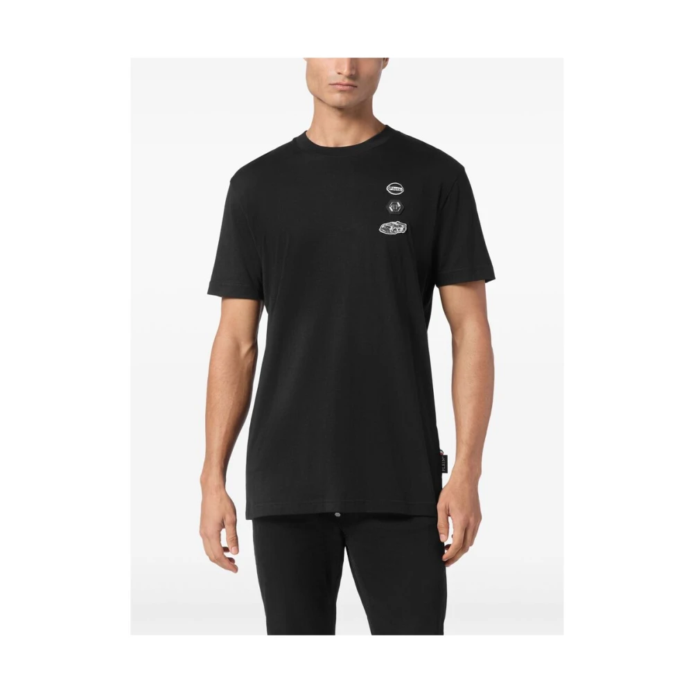 Philipp Plein Zwarte T-shirt met logo-patch Black Heren