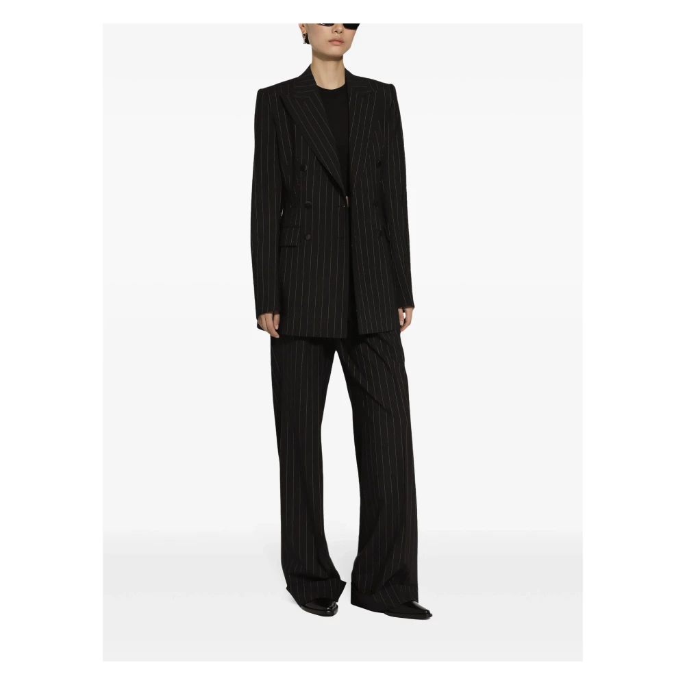 Dolce & Gabbana Gestreepte Broek voor Mannen Black Dames