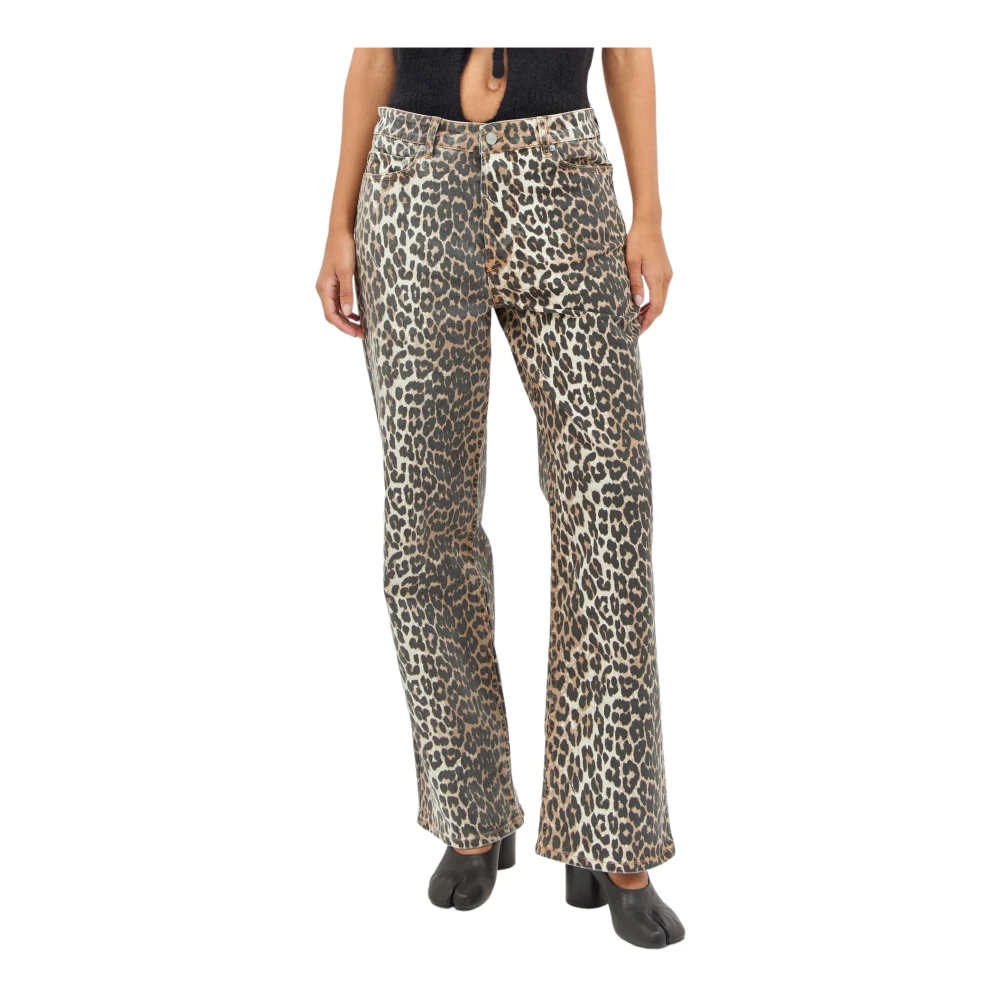 Ganni Luipaardprint Izey Broek Brown Dames