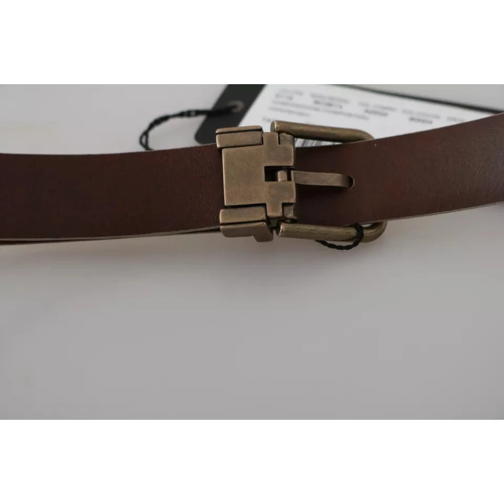 Dolce & Gabbana Luxe Beige Gouden Leren Riem Beige Dames