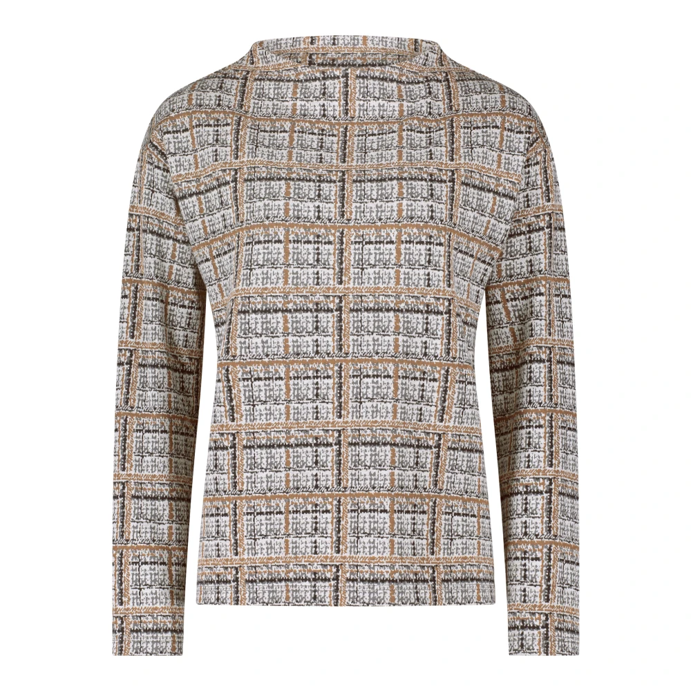 Betty Barclay Jacquard Check Sweatshirt met Roll Neck Gray Dames