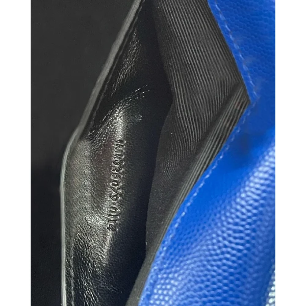 Saint Laurent Vintage Pre-owned Leather clutches Blue Dames