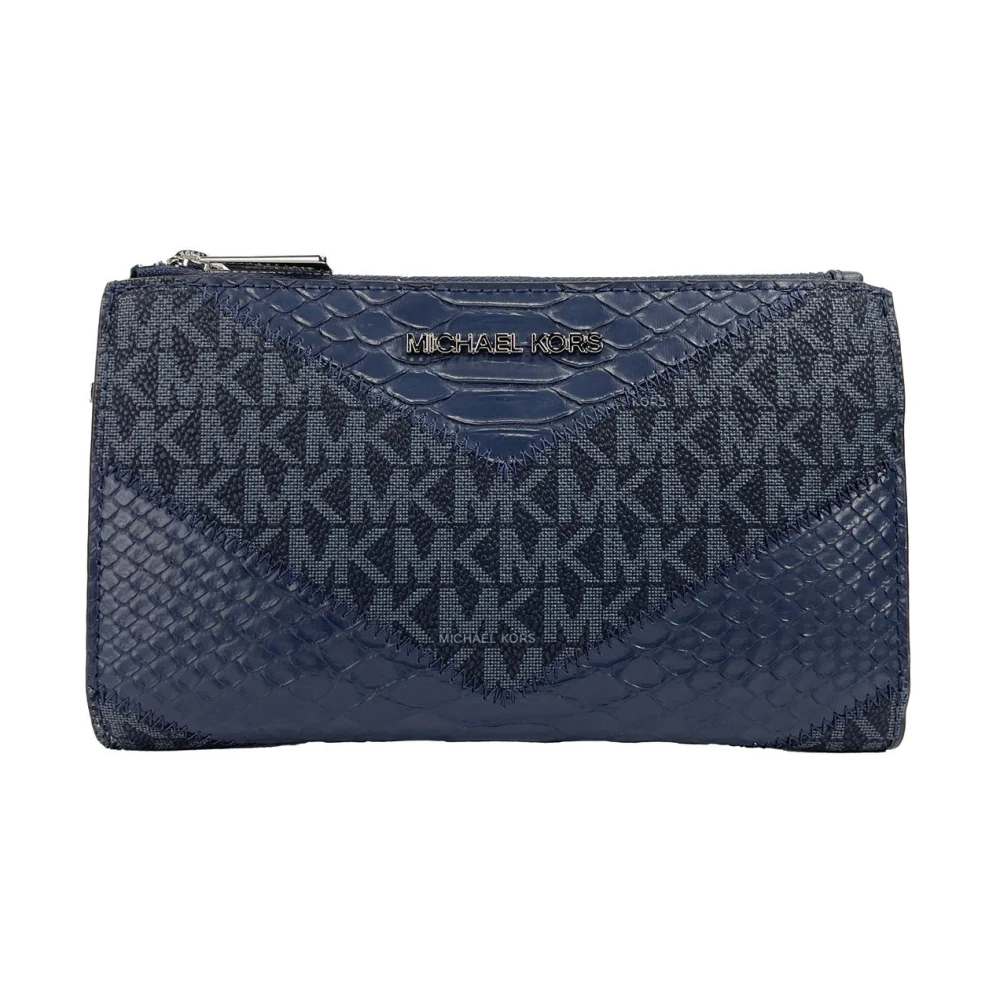 Michael Kors Python Texture Wristlet Wallet Blue Dames