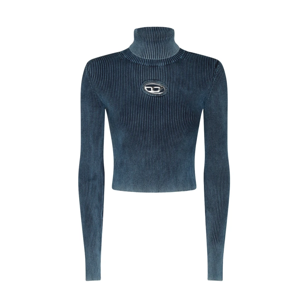 Diesel Denim Gebreide Kleding met Hoge Kraag Blue Dames
