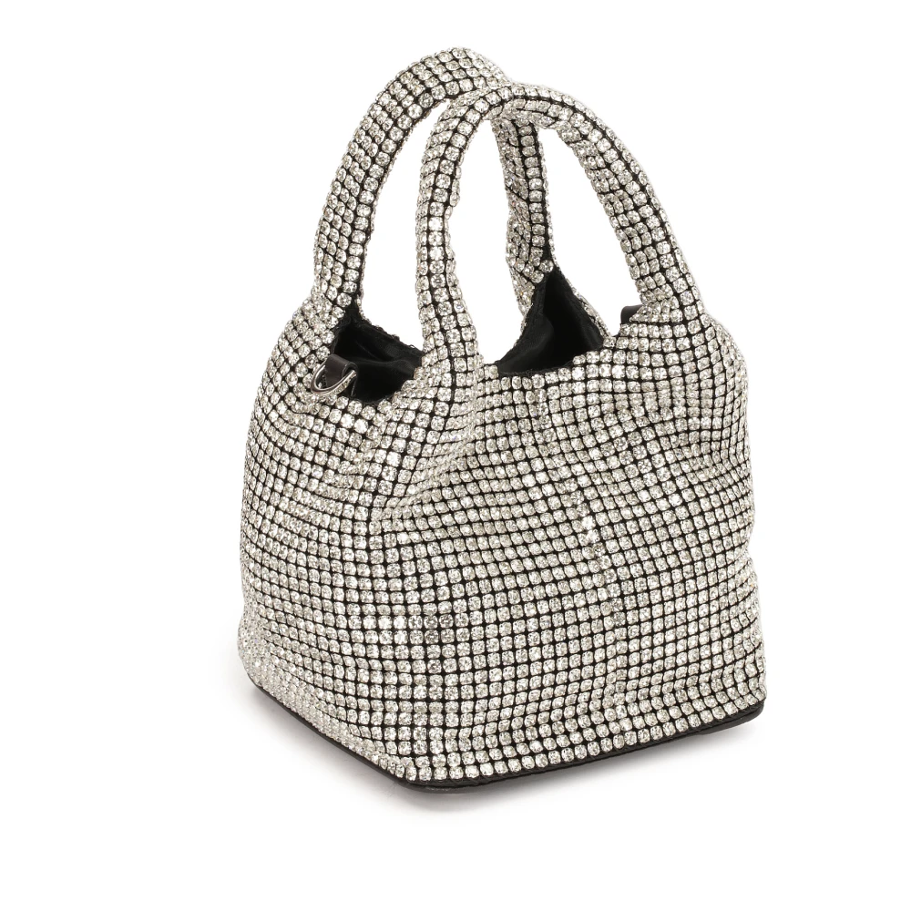 Kazar Kleine glanzende handtas met zirkonen Gray Dames