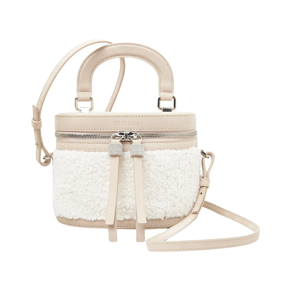 PESERICO Eco-bont en echt lederen kist Beige Dames