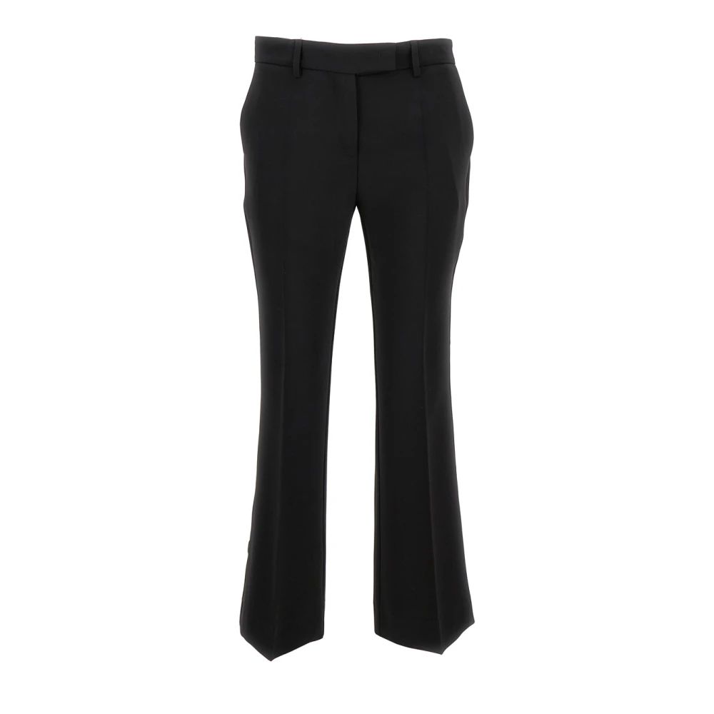 Plain Units Lage Taille Wijde Zwarte Broek Black Dames