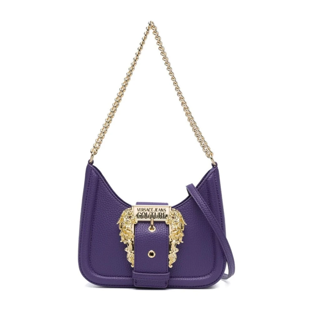 Versace Jeans Couture Paarse Schoudertas met Verstelbare Band Purple Dames