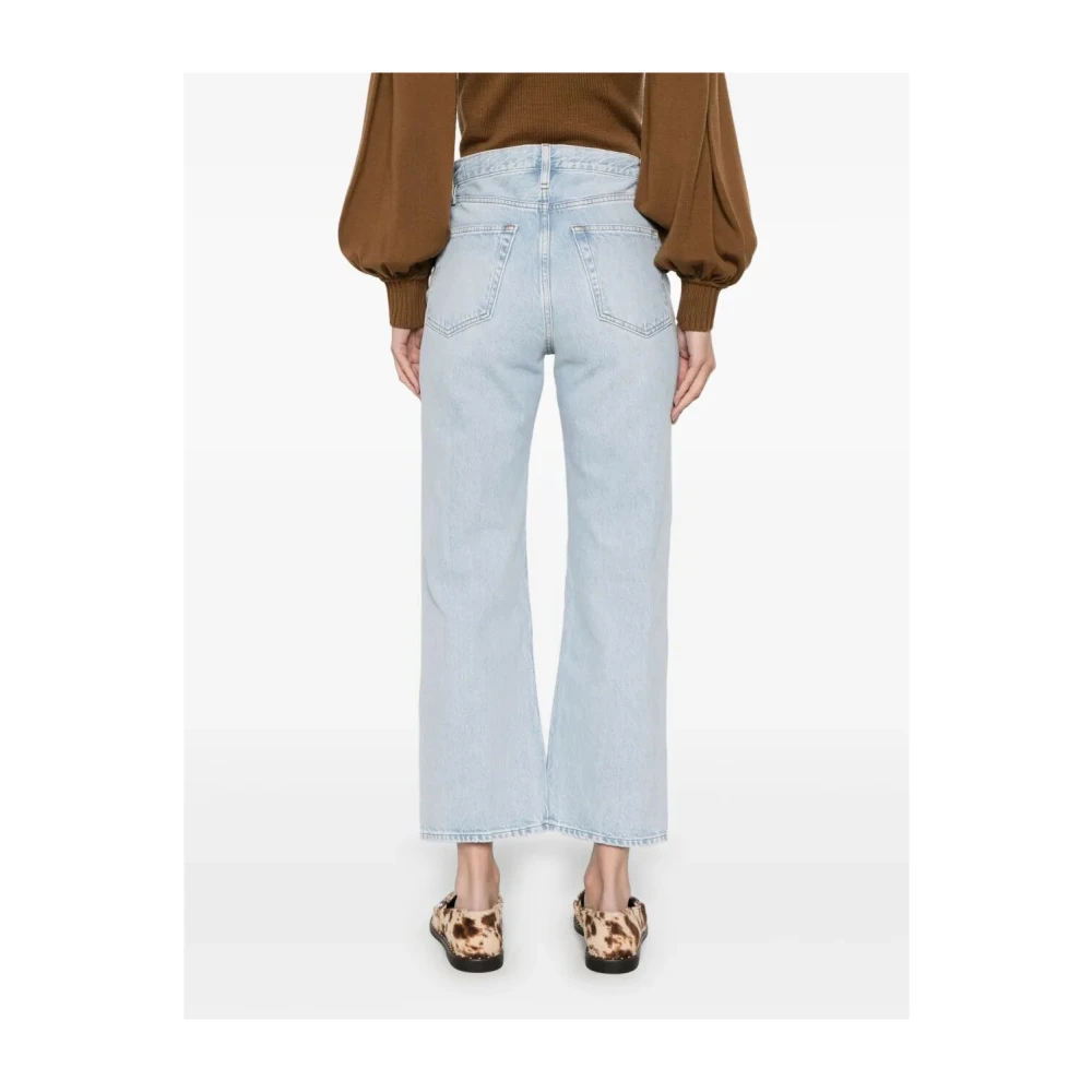 Frame Crop Jeans Blue Dames