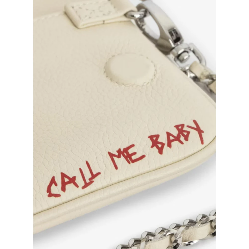 Zadig & Voltaire Love Tag Textuur Leren Clutch Tas Beige Dames
