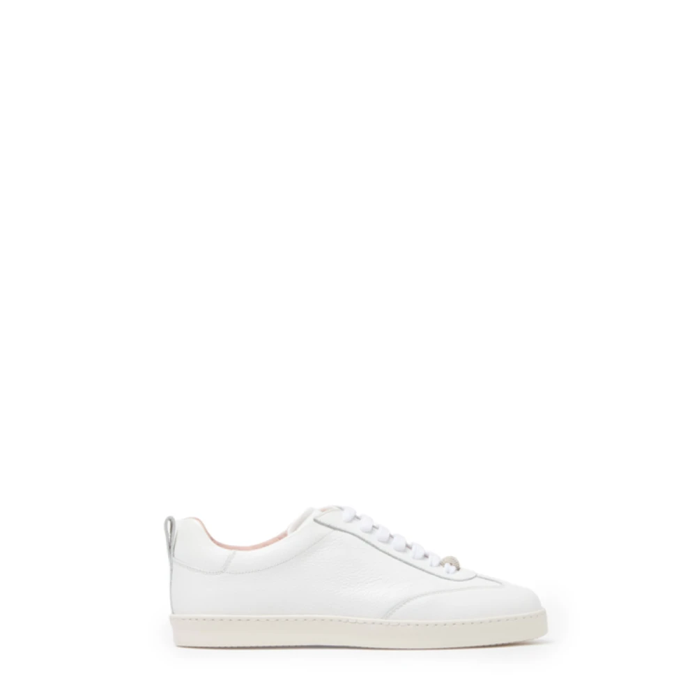 Fabiana Filippi Grain Leather Sneakers Dames Schoenen Wit