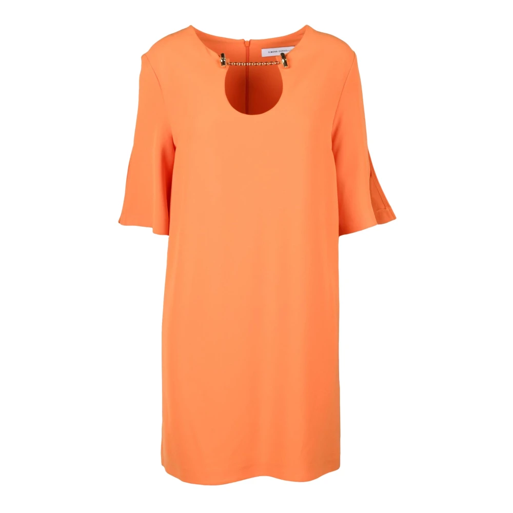 Simona Corsellini Elegante jurk in polyester elastaan Orange Dames