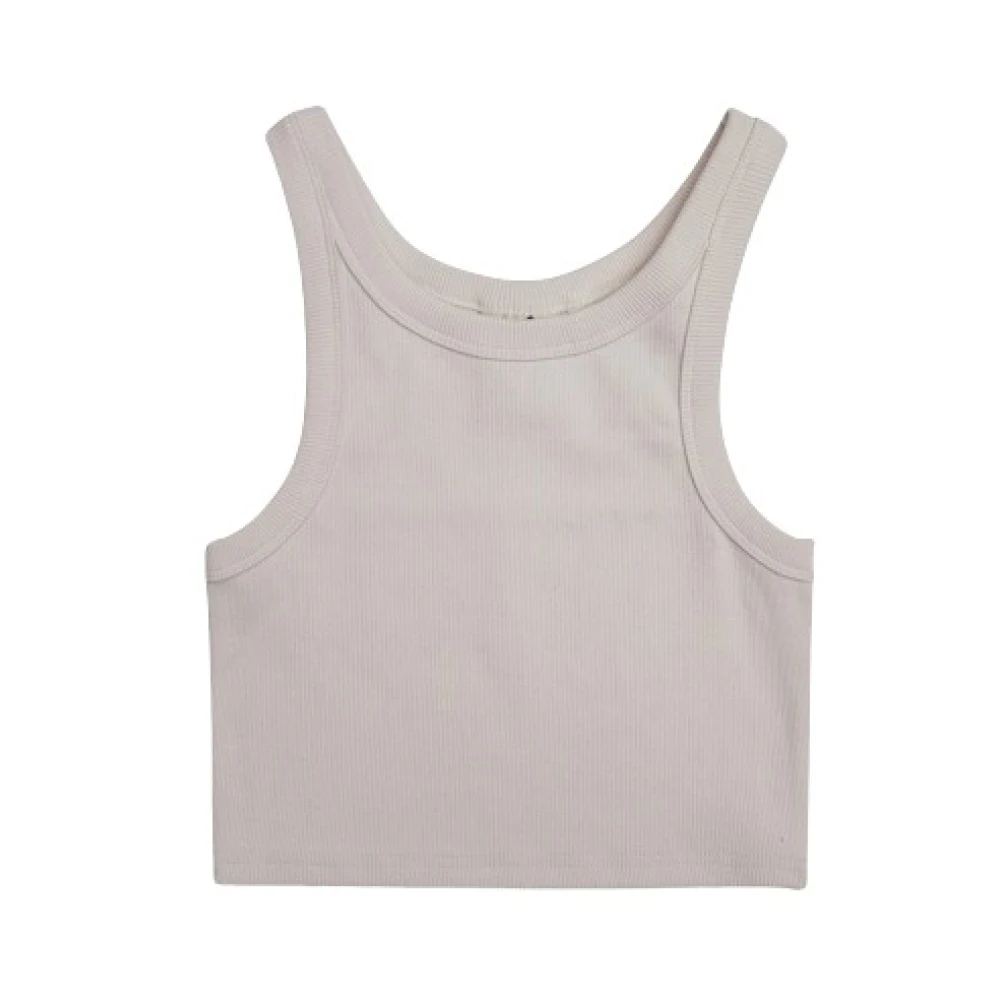 Deus Ex Machina Geribbelde Witte Crop Top White Dames