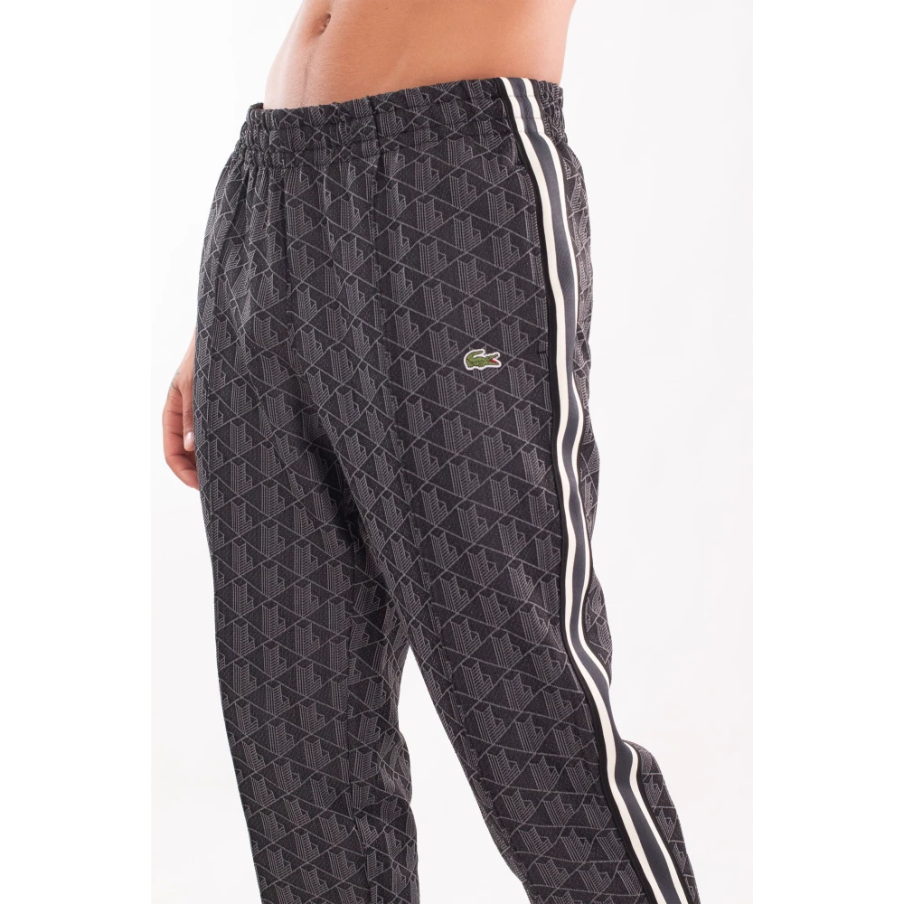 Lacoste Monogram Jacquard Track Pants Black Heren