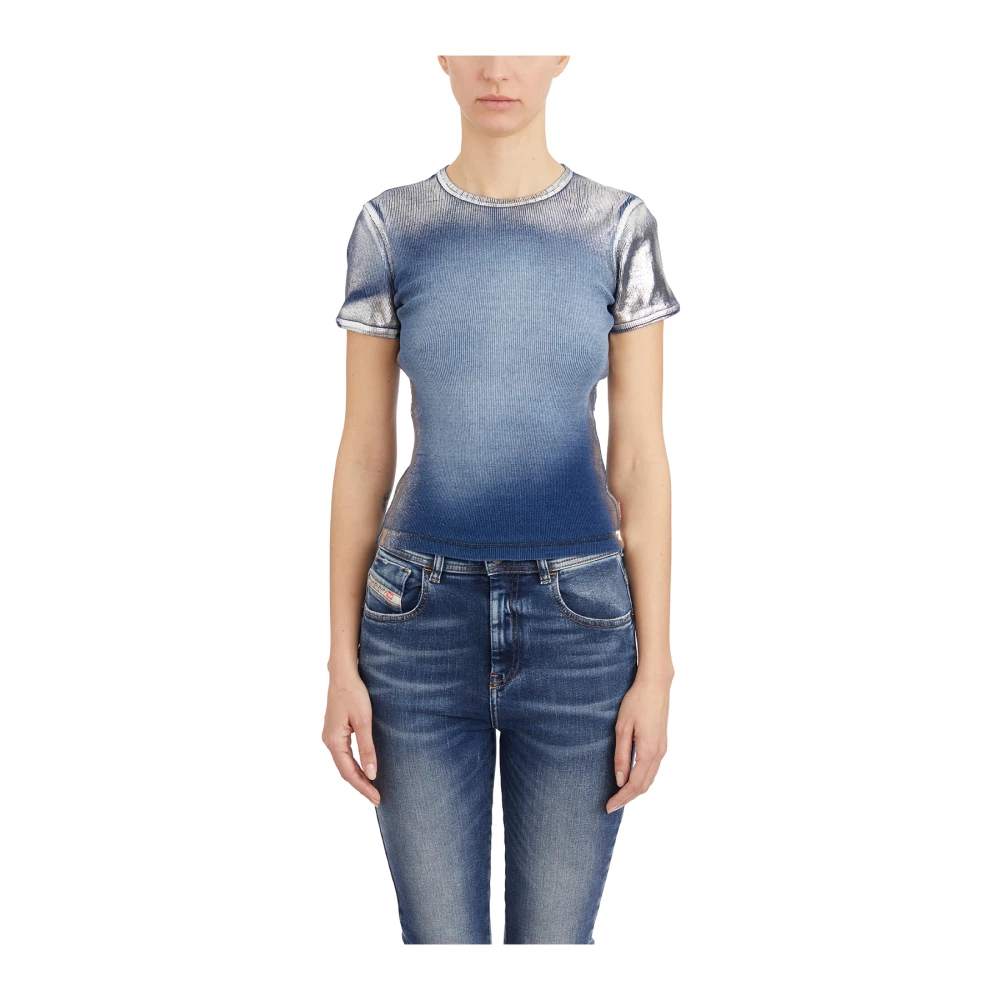 Diesel Lange Mouw Tee Blue Dames