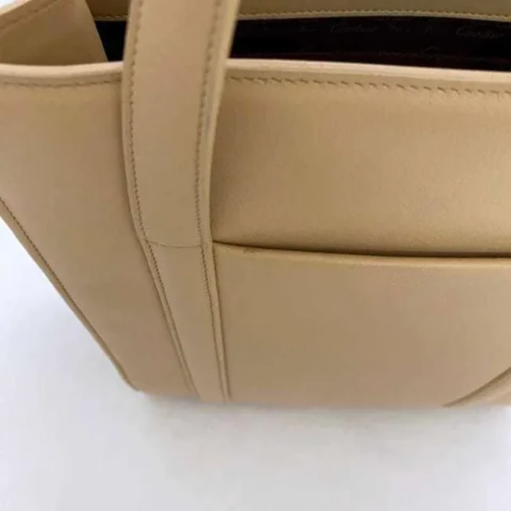 Cartier Vintage Pre-owned Leather handbags Beige Dames