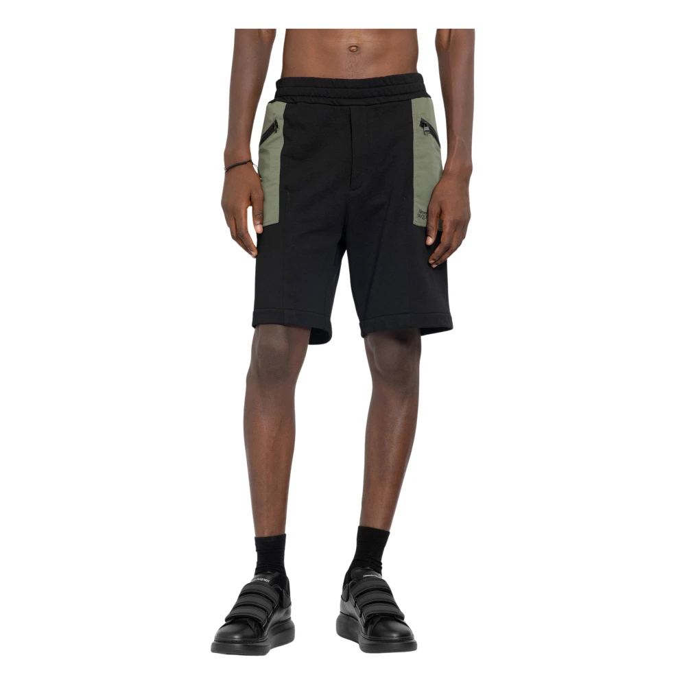 Alexander mcqueen Multicolor Hybrid Sweat Shorts Black Heren