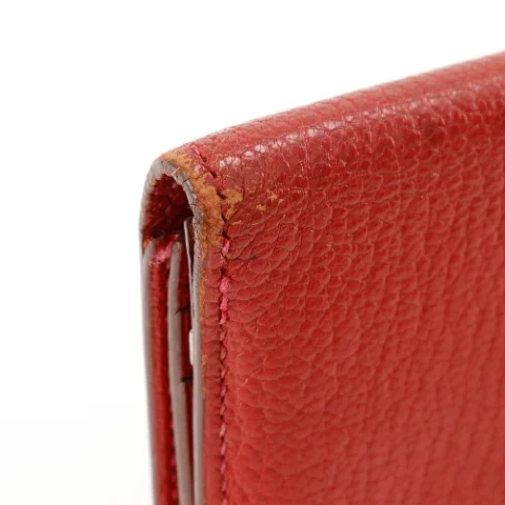 Hermès Vintage Pre-owned Fabric wallets Red Dames