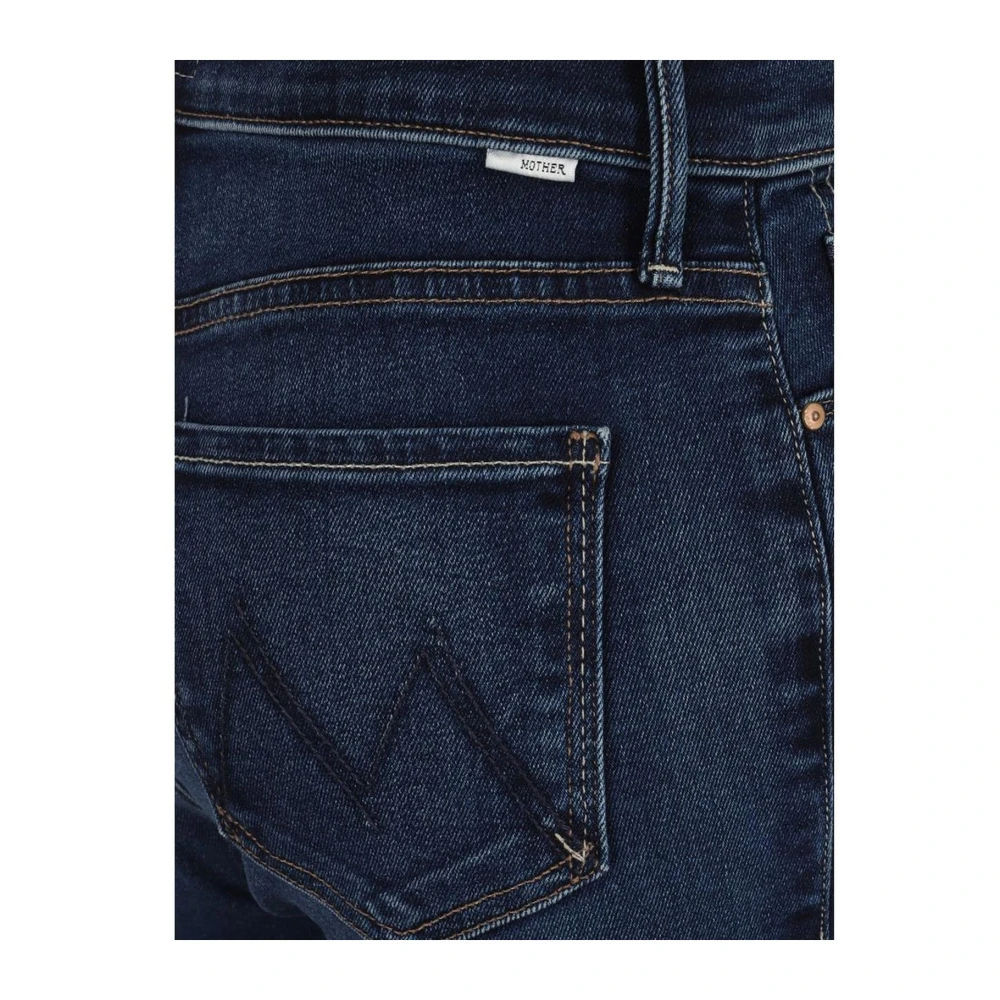 Mother Stijlvolle vijf-pocket jeans met tailleband lussen Blue Dames