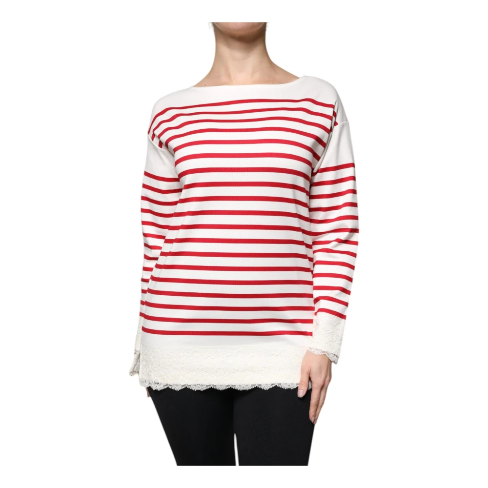Dolce & Gabbana Gestreepte Logo Longsleeve Top Multicolor Dames