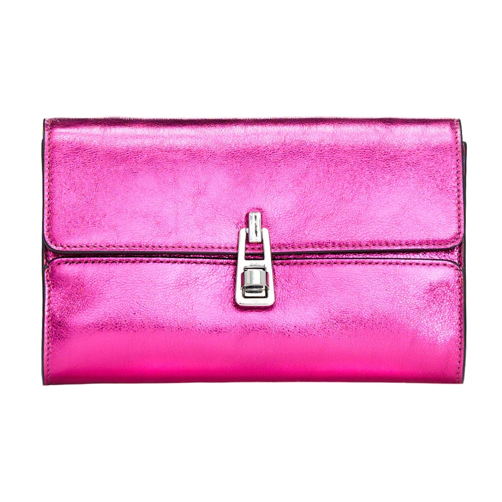 Coccinelle Leren Clutch met Afneembare Kettingriem Pink Dames